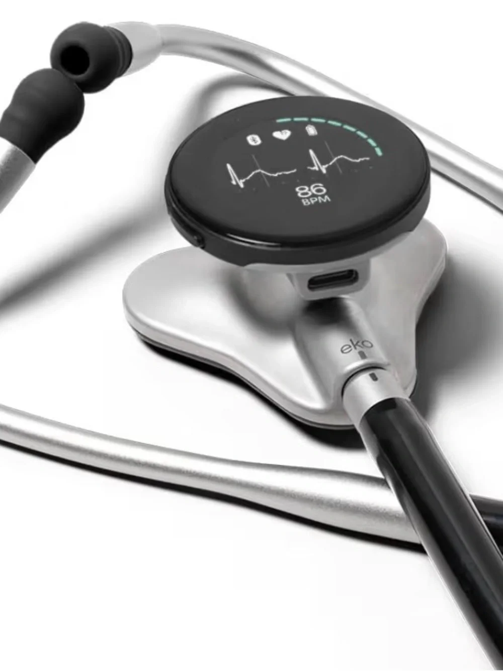 CORE 500, Silver Digital Stethoscope with Black Display